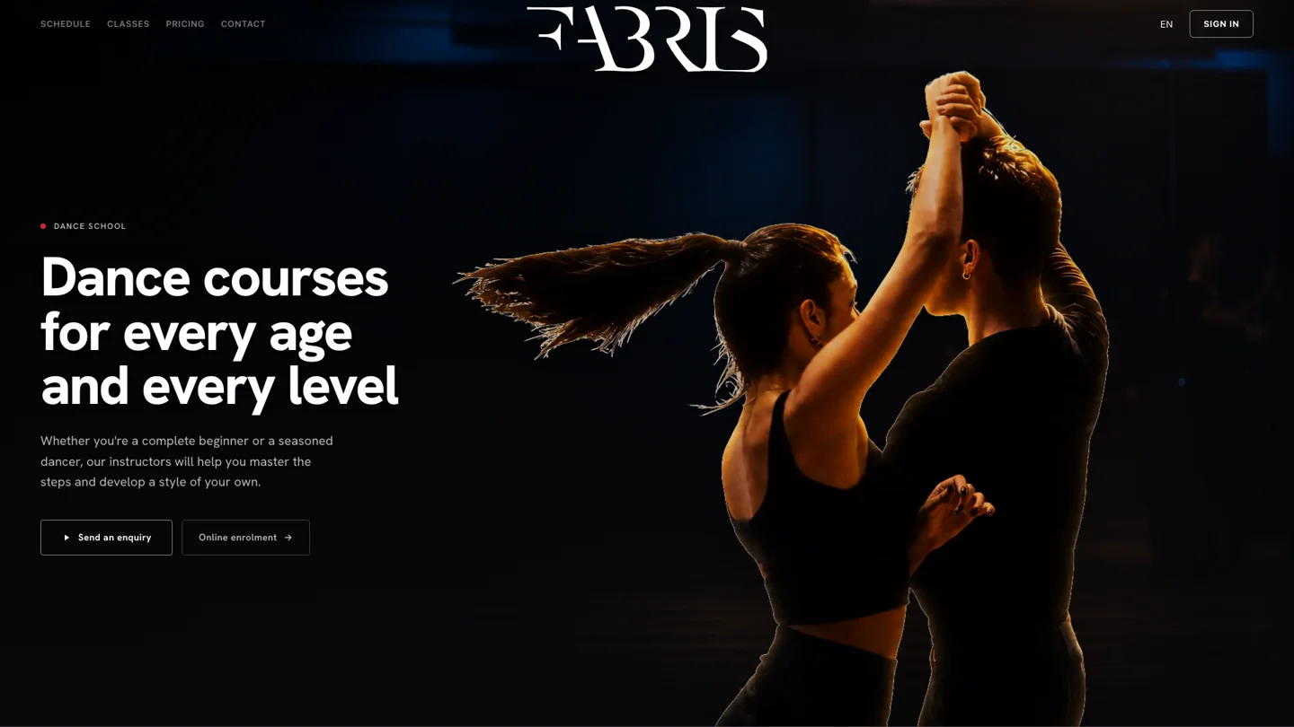 Die Website der Tanzschule Fabris