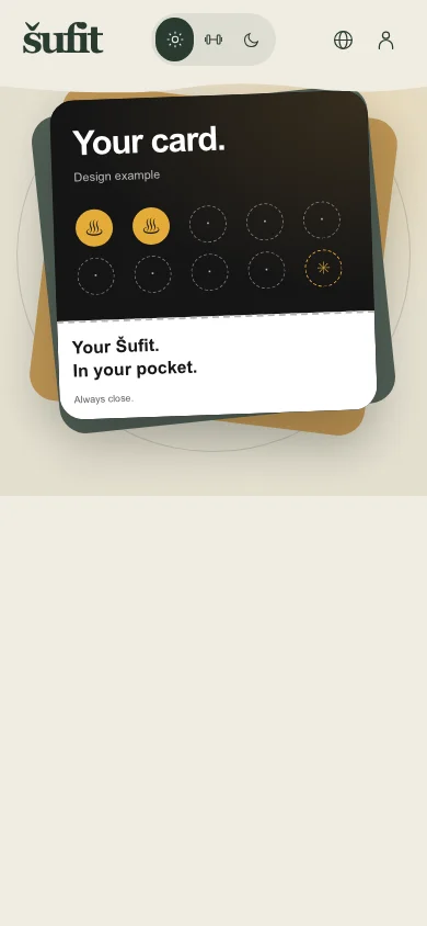 Šufit-Website auf einem Handy: der Bereich mit der Getränkekarte (auf Englisch)